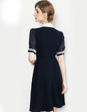 Navy Scabiosa Dress