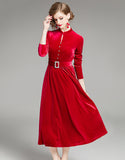 Velvet Crocosmia Dress